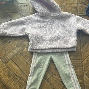 Adidas Kids' Sherpa Hoodie and Leggings Set